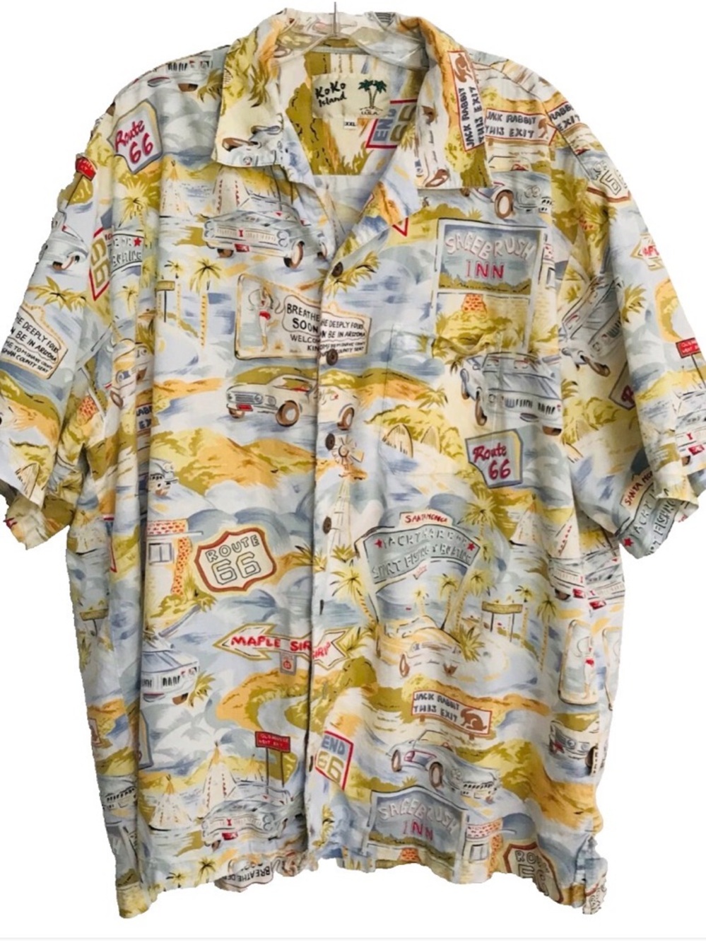 KOKO ISLAND USA Route 66 Print Camp Shirt XXL